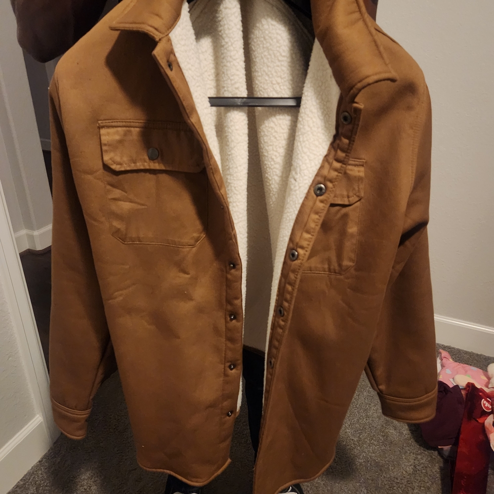 Source Unknown Tan Jacket with Sherpa Lining